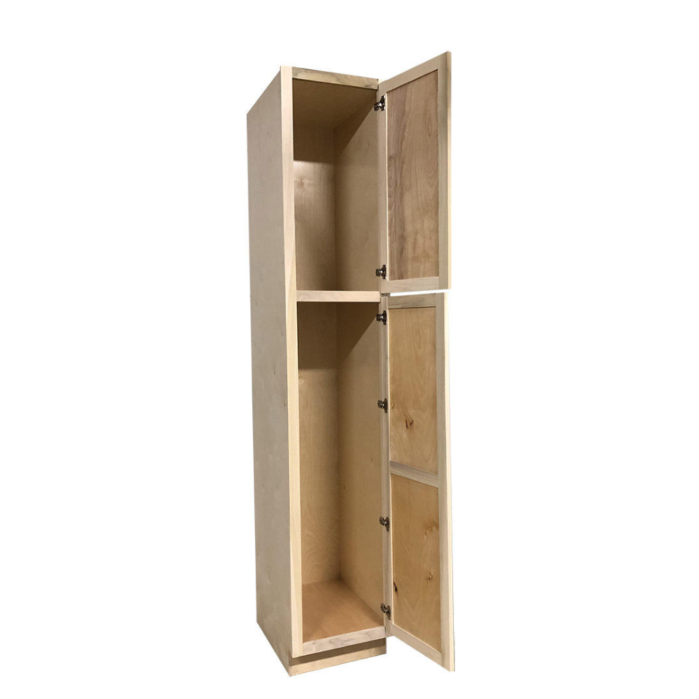 Kitchen Utility Pantry Cabinet | Unfinished Poplar | Shaker Style | 8' x 18" x 24"